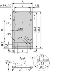 PIU FRONT PANEL 3U 42HP EMC FABRIC