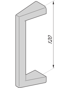 HANDLE 131.5MM RAL9006 (2PC)