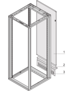 REAR PANEL W.CABLE ENT. 47U RAL7035