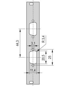 PART.FRTPL.3U 4HP 2X 9WAY DC