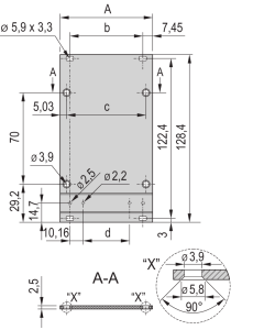 PIU FRONT PANEL 3U 14HP ANODIZED