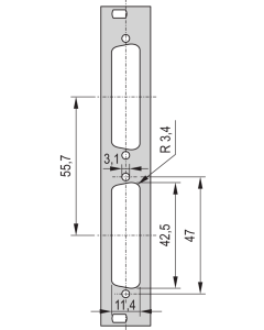 PART.FRTPL.3U 4HP 2X25WAY DC