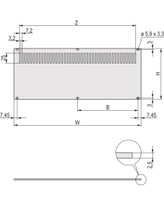 REAR PANEL 2U 28HP PERF.