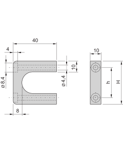 FRONTHANDLE 1U MULTIPAC (2PCS/KIT)