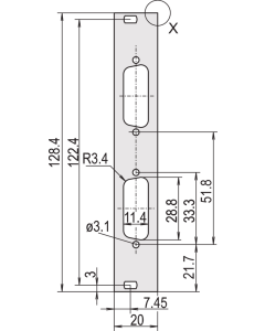 PART.FRONT PANEL 3U 4HP 2X15WAY DC/O