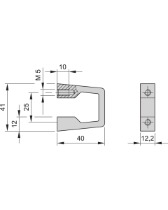 FRONT HANDLE ALU 1U CLEAR