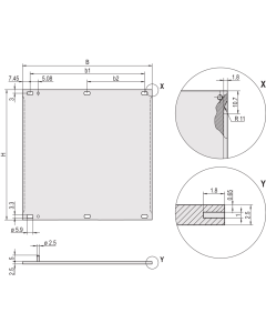 FRONT PANEL 3U 16HP EMC W.PIN