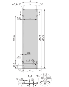 PIU FRONT PANEL 6U 12HP EMC FABRIC