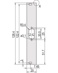PART.FRONT PANEL 3U 4HP 1X9WAY DC/O