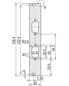 PART.FRONT PANEL 3U 4HP 2X 9WAY DC/O