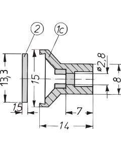 HANDLE 8HP BLACK RAL9005 PLASTIC