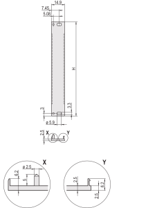 PART.FRONT PANEL 3U 3HP