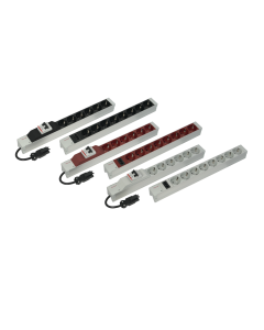 SOCKET STRIP 6-WAY SCHUKO ROT