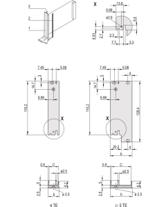 FRONT PANEL 3U 6HP IEL OFFSET