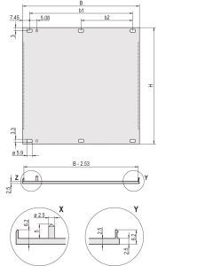 U-FRONT PANEL 3U 84HP EMC W.PIN