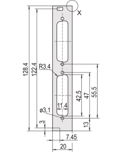 PART.FRONT PANEL 3U 4HP 2X25WAY DC/O