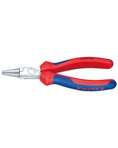 Round Nose Pliers chrome plated with multi-component grips 140 mm, 22 05 140