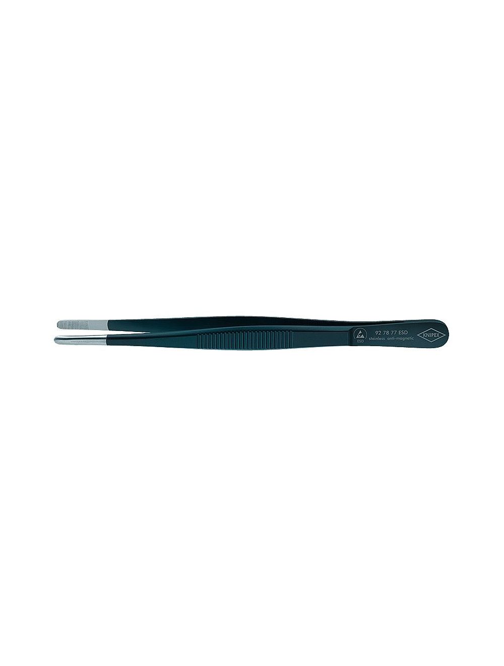 Knipex 92 84 18 Precision Tweezers w/ Rectangular Blunt Tips 